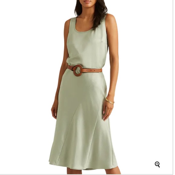 LAUREN RALPH LAUREN HERIKAN SATIN MIDI SKIRT. - Picture 2 of 14